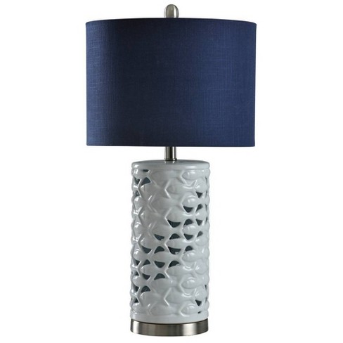 Navy blue best sale and white lamps