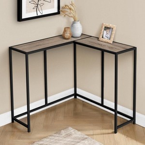 Sapphtopaz Modern Console Table with Corner L-Shaped Design Narrow Entryway Table with Metal Legs Accent Side Table for Living Room, Entryway - 1 of 4