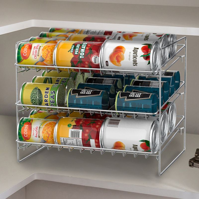 3-Tier Can Dispenser-Organizer Holds 36 Standard Jars, Food or Soda Cans-For Kitchen Pantry, Countertops, Cabinets by Hastings Home, 2 of 11