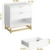 Zstar Three Drawer Bedroom Dresser with Metal Legs - 3 of 4