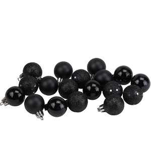 Northlight 18ct Shatterproof 4-Finish Christmas Ball Ornament Set 1.25" - Black - 1 of 2