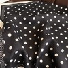 Anna-Kaci Women's Polka Dot Satin Square Scarf with Contrasting Border Trim 27x27in - 4 of 4