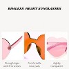 4E's Novelty Red and Pink Heart Sunglasses for Women, Transparent Light Pink & Red Color Rimless Glasses - 2 of 4