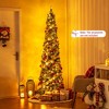 Tangkula 6/7/8 FT Pencil Christmas Tree w392/523/671 Memory Wire Branch Tips 140/190/250 LED Lights - 2 of 4