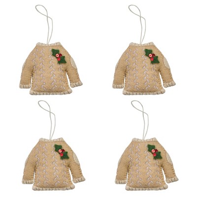 Park Designs Sweater Felt Ornament Set of 4