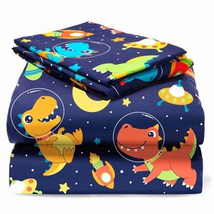 Joyfy Kids Twin Sheet Set Astronaut 3 Piece Bed Sheets Deep Pocket Wrinkle Free Cozy Toddler Bedding Set Soft Microfiber Fade Resistant Breathable - 1 of 4