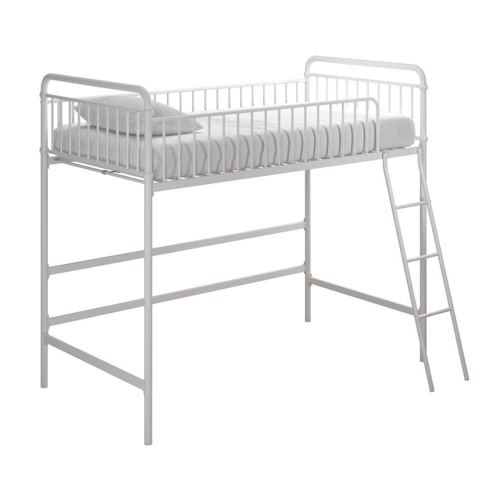 Twin Kaila Metal Loft Bed White Room Joy For Sale