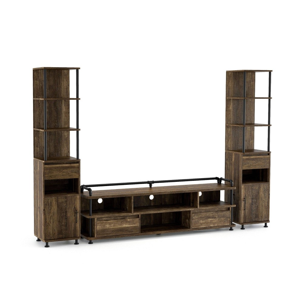 Photos - Mount/Stand 3pc Nanum Entertainment Console for TVs up to 78" Reclaimed Oak - miBasics