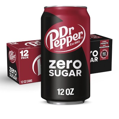 Dr Pepper Zero Sugar Soda - 12pk/12 fl oz Cans