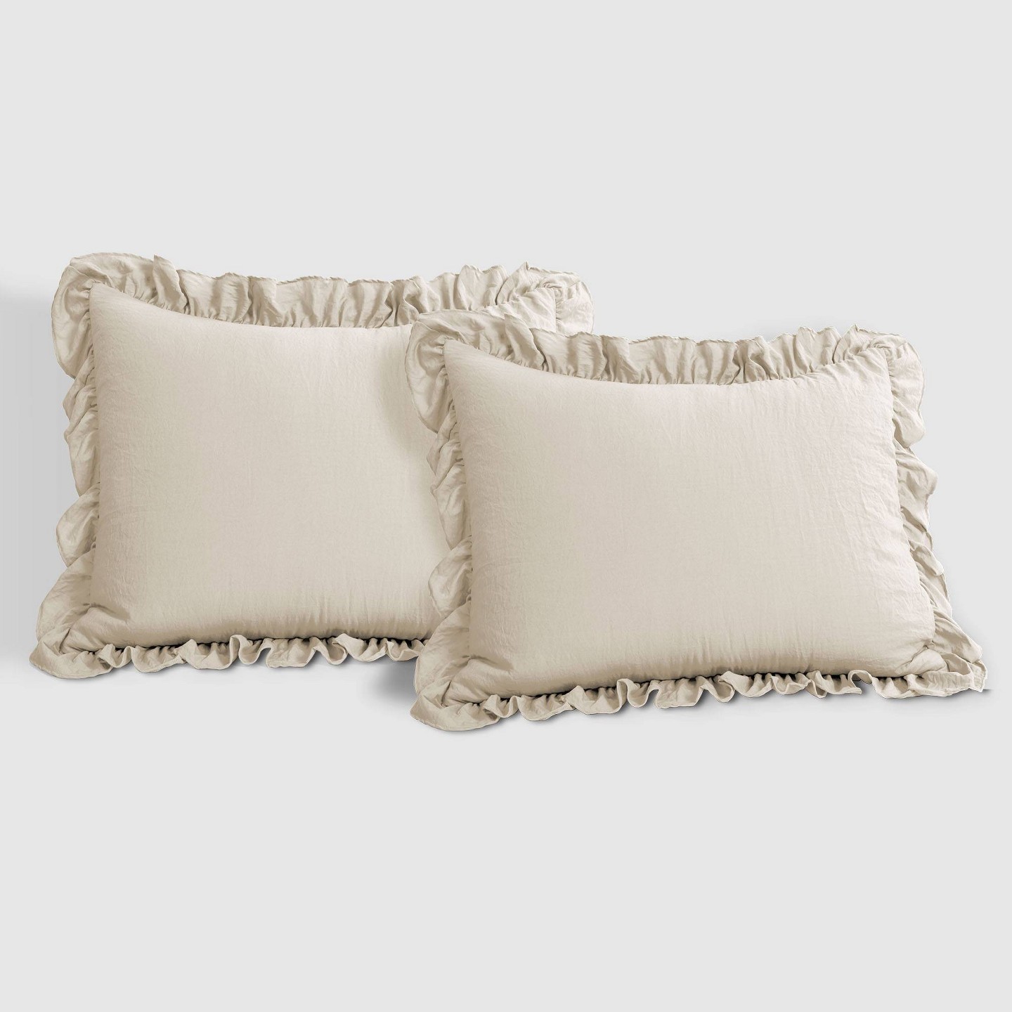 Комплект с одеялом Lush Decor 3pc California King Reyna Comforter Set Wheat: Ruffled Microfiber Bedding, Machine Washable — фото 5