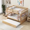 Sapphtopaz Full Over Full Bunk Bed with Trundle for Bedroom,Bunk Beds with Ladder and Guardrails,Convertible to 2 Beds Frame for Kids and Adults - 2 of 4