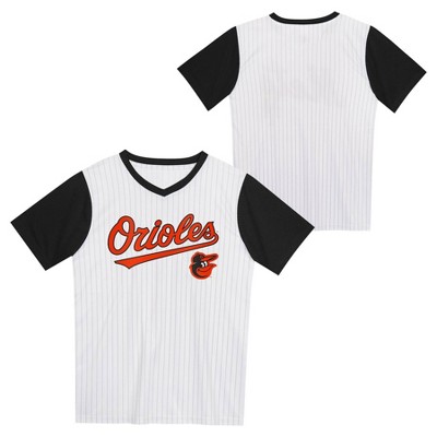 MLB Baltimore Orioles Boys' Pinstripe Pullover Jersey - XS