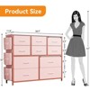 10 Fabric  Chest of Drawers Dresser for Bedroom with Side Pockets and Hooks, Sturdy Metal Frame, Storage Tower Drawers Organizer Unit - 4 of 4