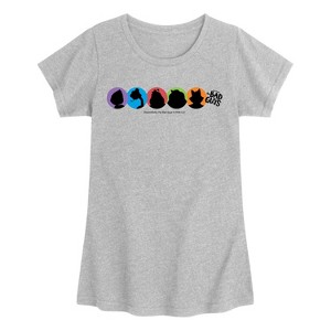 Girls' - The Bad Guys - Mr. Wolf and Friends Silhouettes Fitted Short Sleeve Graphic T-Shirt - 1 of 3