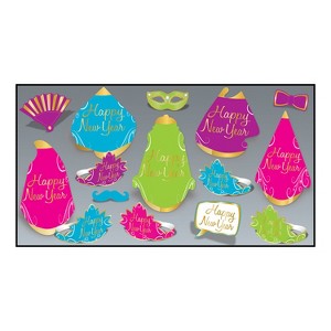 Beistle Simply Paper New Year Assortment for 10 guests includes 20 items Multicolored - 1 of 3