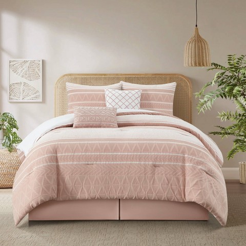 Nanshing 6pc Queen Cleluya Comforter Bedding Set Blush
