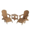 WestinTrends Tuscany HIPS Outdoor Patio Folding Adirondack Chairs with Ottomans and Side Table (5-Piece Conversation Set) - 3 of 4