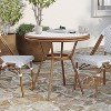 Merrick Lane Celia Bistro Style Table with Tempered Glass Top, PE Rattan, and Bamboo Finished Metal Frame for Indoor/Outdoor Use - 2 of 4
