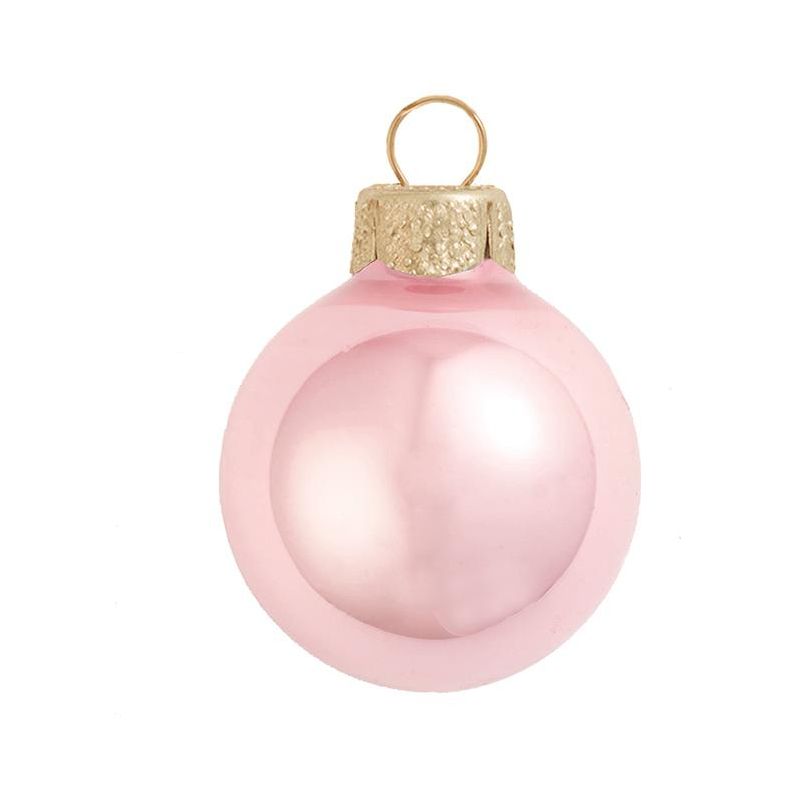 Northlight Pearl Finish Glass Christmas Ball Ornaments - 1.25" (30mm) - Pale Pink - 40ct, 1 of 3