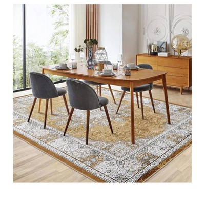Garvee Washable Area Rugs for Living Room,Large Rugs Floor Carpet, Non-Shedding Vintage Rugs, Low Pile Non-Slip Rug for Bedroom,Dining Room