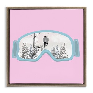 Stupell Industries Winter Slopes Goggles Floating Frame Canvas Art - 1 of 4
