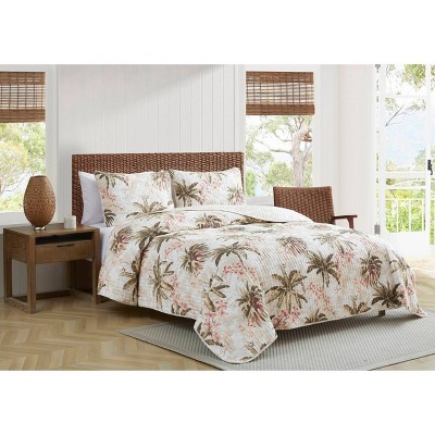 Coastal Breeze Twin Quilt Set in White Cotton with Reversible Design