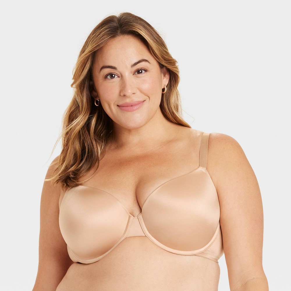 Women's Demi T-Shirt Push-Up Bra - Auden™ Pearl Tan 40C: Light Lift, Molded Cup, Underwire, Adjustable Strap