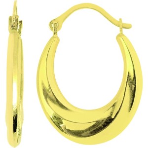 14k Yellow Gold 20mm Polished Crescent Hoop Earrings - 1 of 3