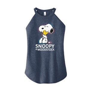 Women's - Peanuts - Snoopy And Woodstock Graphic High Neck Tank - 1 of 4