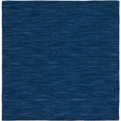 Bohemian Bliss Navy Blue Handwoven Wool 6' Square Rug