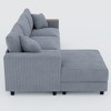 GDFStudio Congreve 114.5'' Corduroy L-Shape Sectional Sofa with Storage Armrests - 4 of 4
