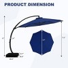 Outdoor Large Round Aluminum Offset Umbrella, Heavy Duty Offset Umbrella With 360°Rotation - 3 of 4