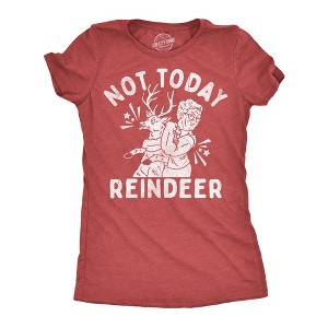 Womens Funny T Shirts Not Today Reindeer Sarcastic Christmas Graphic Novelty Tee For Ladies - Crazy Dog Women's T Shirt Gift For Christmas - 1 of 4