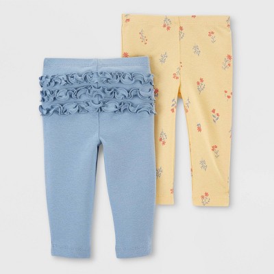 Image of Carter's Just One You® Baby Girls' 2pk Ruffle Pants - Yellow/Blue 6M