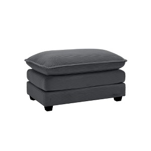 VYNXARIA Ottomans and Benches - Grey Corduroy Footstool for 2, 3, and 4 Seater Sofa Combinations - 1 of 4