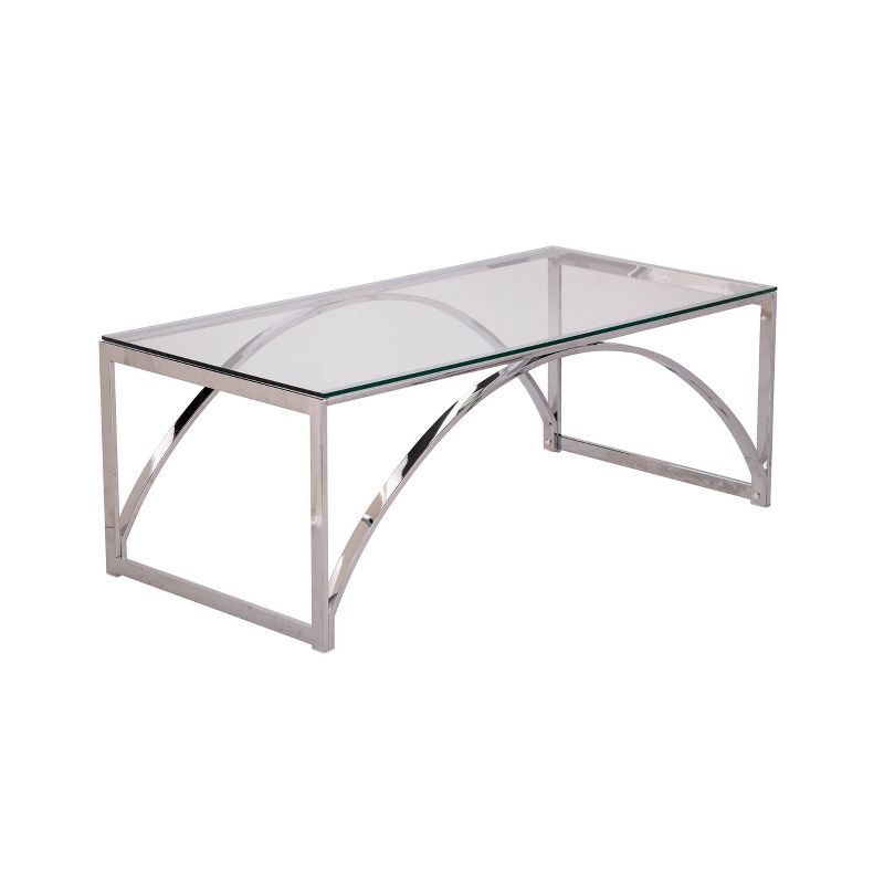 Kalb Glass Top Cocktail Table Chrome - Aiden Lane, 5 of 9