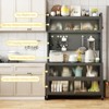 KTMBDW 64" Kitchen Pantry Storage Cabinet, 5 Tier Metal Storage Cabinet with Wheels, DIY Hole Board, Kitchen Storage Bakers Rack for Kitchen, Gray - 2 of 4