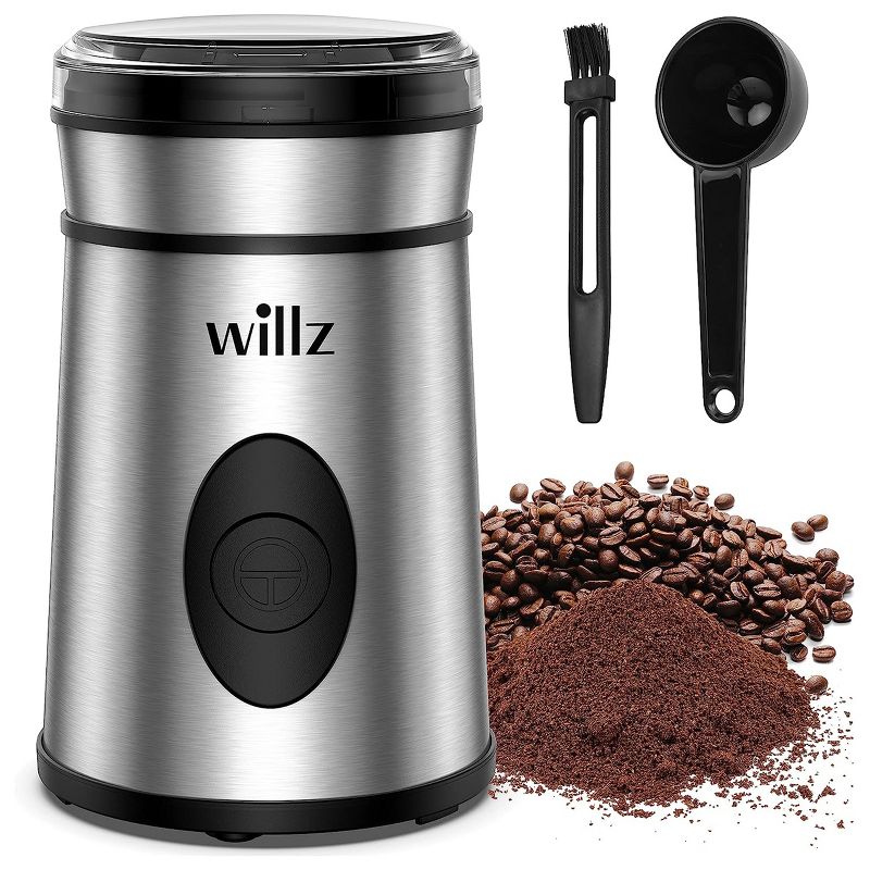 Willz 50 Gram Stainless Steel Blade Electric Coffee Grinder in Silver, 1 of 8