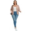Women's Plus Size V-Neck Cardigan Casual 3/4 Sleeve Knit Button Down Open Front Sweater - 4 of 4