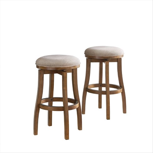 Set of 2 Ellie Bar Height Stools Brown Alaterre Furniture