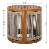 MOEPISY 16.9in Acacia Wood Outdoor Side Table, Handwoven Rope Accent Boho Patio Table with All-Weather Durability - 4 of 4