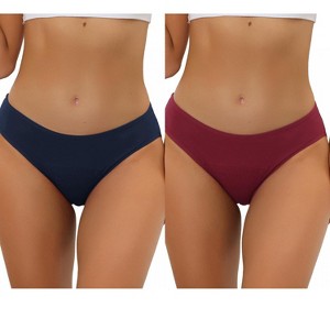 Allegra K Women's Mid-Rise Available in Plus Size Hipster Underwears 2 Packs - 1 of 4