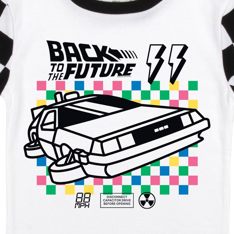 Back To The Future Delorean Rainbow Checkerboard 2-Pack Boy's Sleep Set, 3 of 5