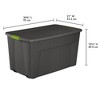 Sterilite 45 Gallon Heavy Duty Plastic Stackable Storage Container Tote with Wheels and Latching Indexed Lid for Home Organization - 2 of 4