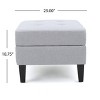 NicBex Linen Storage Ottoman Bench,Upholstered Storage Ottoman with Tufted Top and Pressure Hinges,Storage Bench for Living Room,Bedroom,Light Gray - 3 of 4