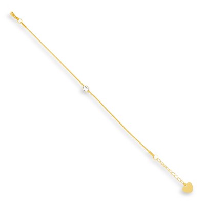 EVRY JEWELS WATERPROOF Gold or Silver Plated Stainless Steel Dainty Crystal Charm Bracelet
