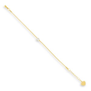EVRY JEWELS WATERPROOF Gold or Silver Plated Stainless Steel Dainty Crystal Charm Bracelet - 1 of 2