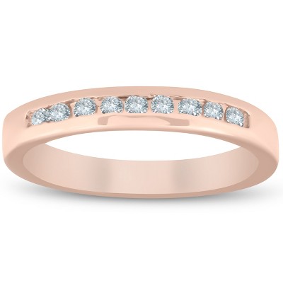 Pompeii3 1/4Ct TW Channel Set Round-Cut Diamond Wedding Ring 14K Rose Gold