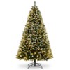 HOMDOX 6ft Pre-lit Spray White Artificial Christmas Tree, Premium Hinged Pine Lighted Holiday Tree w/756 Dense Branch Tips, 250 Lights, 51 Pine Cones - 2 of 4