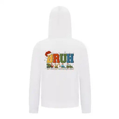 Everyday Kids Christmas Collection BRUH Construction Truck Boys Zip Up Hoodie – Holiday Sweatshirt